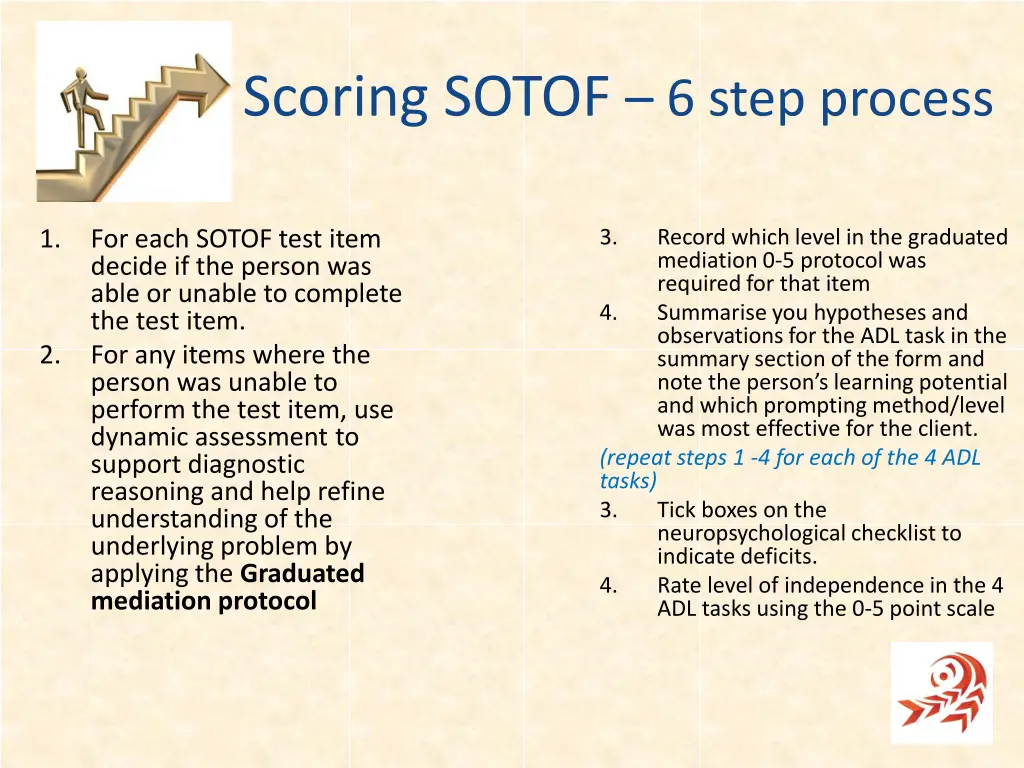 scoring sotof 6 step process