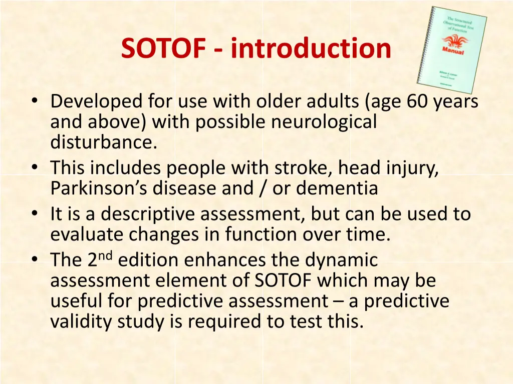 sotof introduction