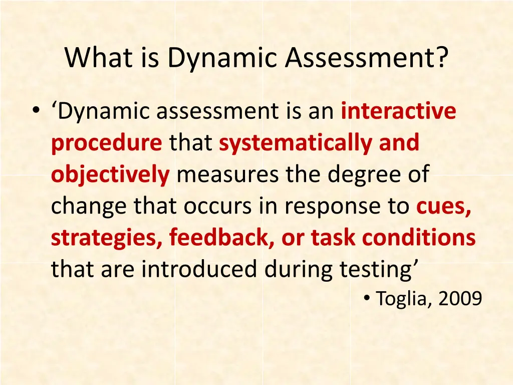 what is dynamic assessment 1