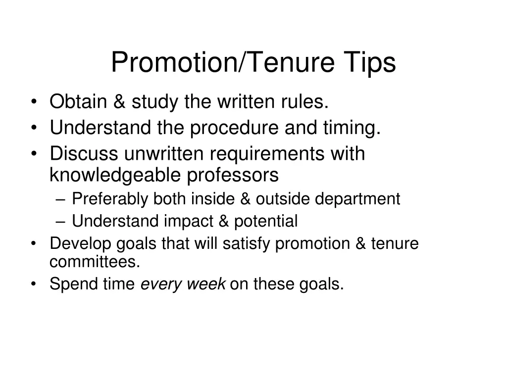 promotion tenure tips