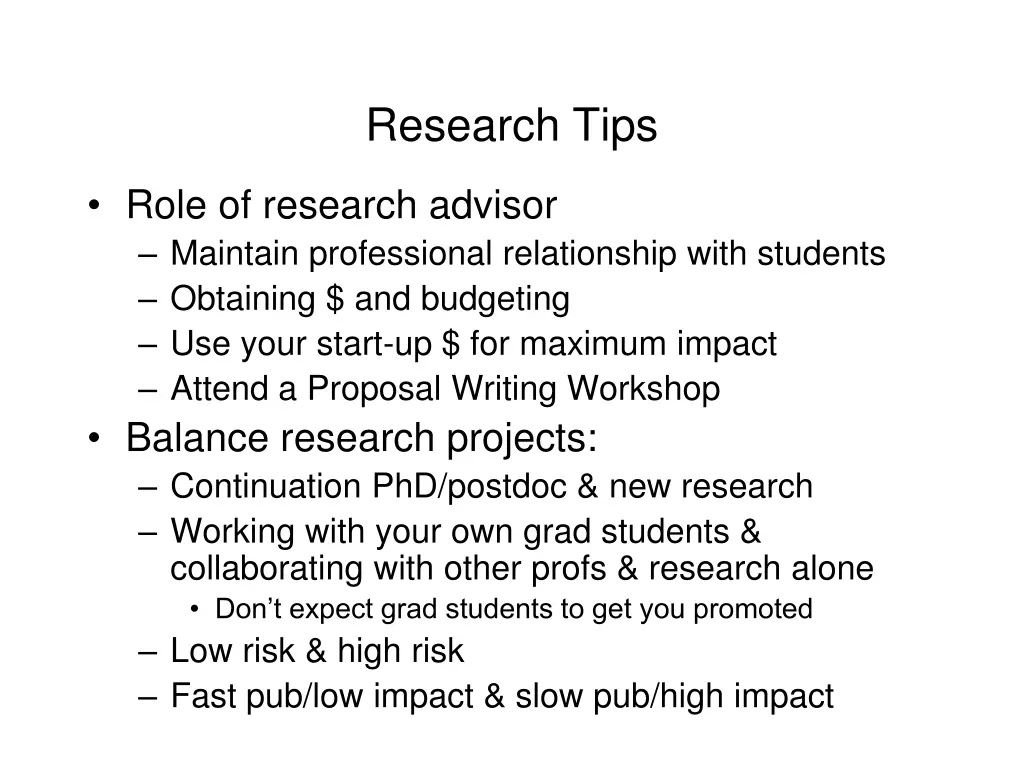 research tips
