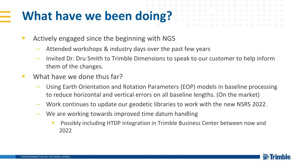 what have we been doing