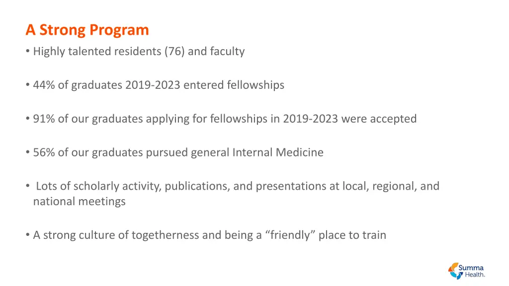 a strong program highly talented residents