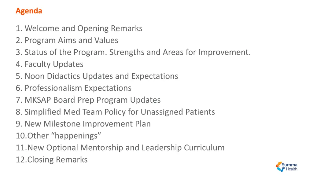 agenda