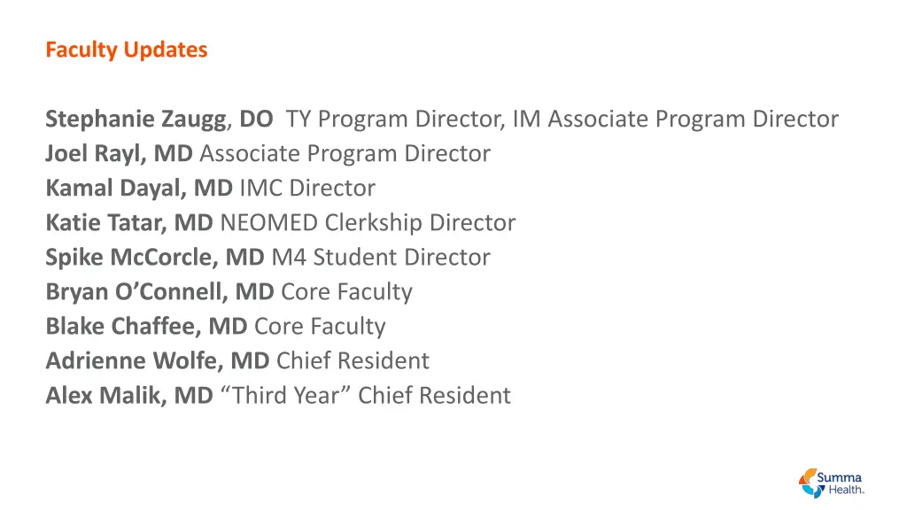 faculty updates 1