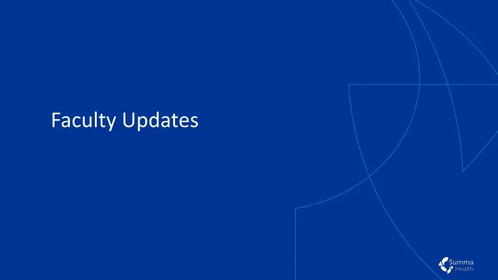 faculty updates