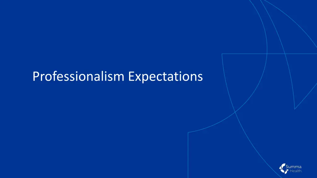 professionalism expectations