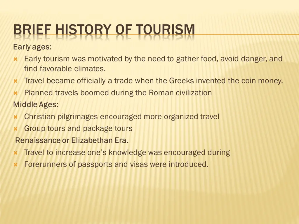brief history of tourism