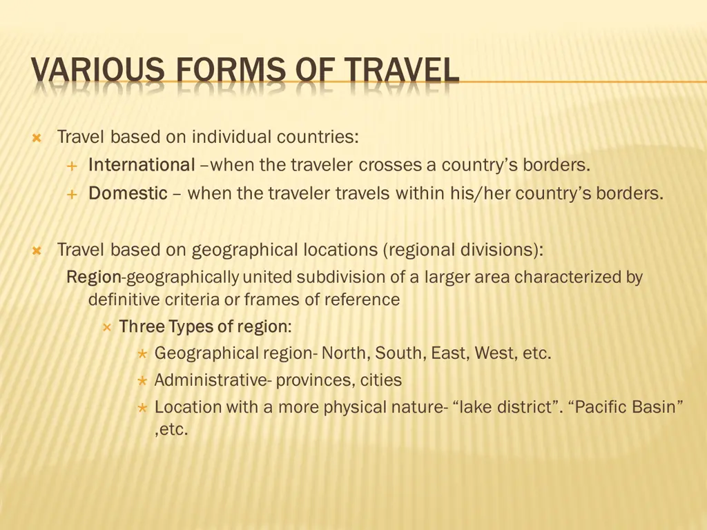 various forms of travel