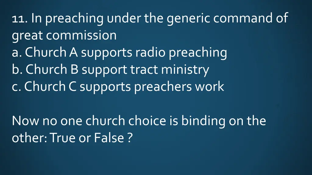 11 in preaching under the generic command