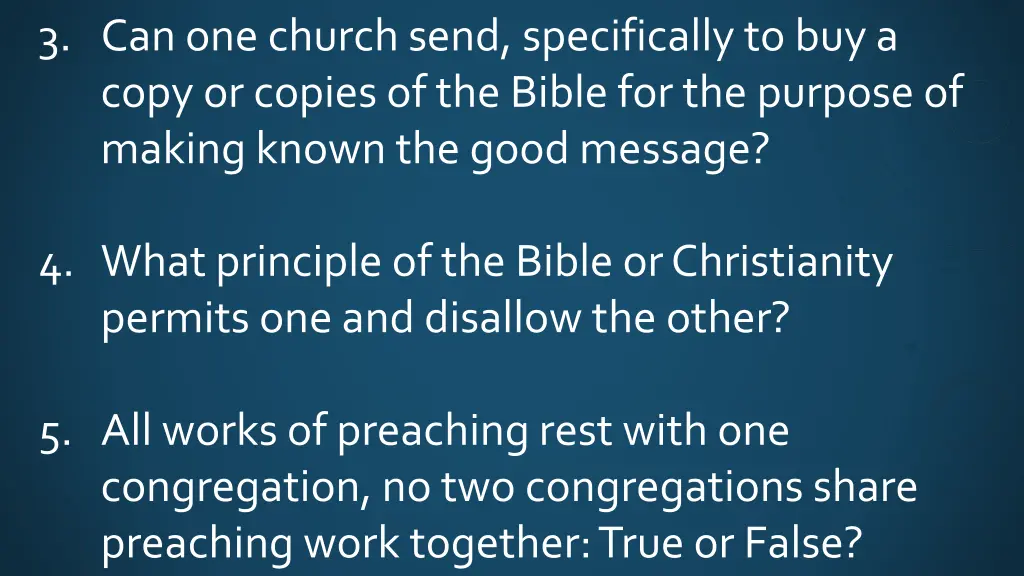 3 can one church send specifically to buy a copy