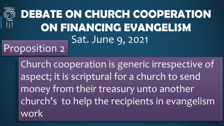 debate on church cooperation on financing