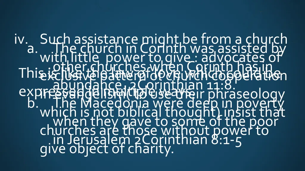 iv such assistance might be from a church with
