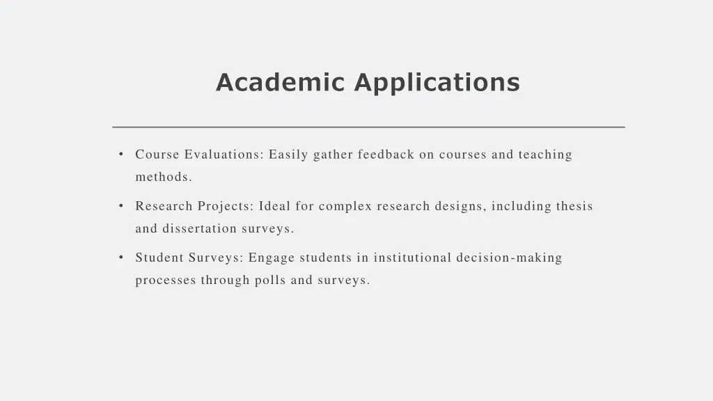 academic applications