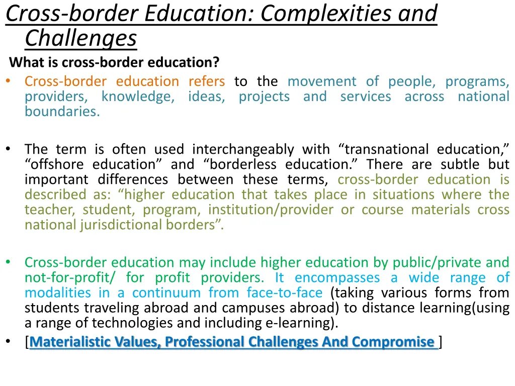 cross border education complexities