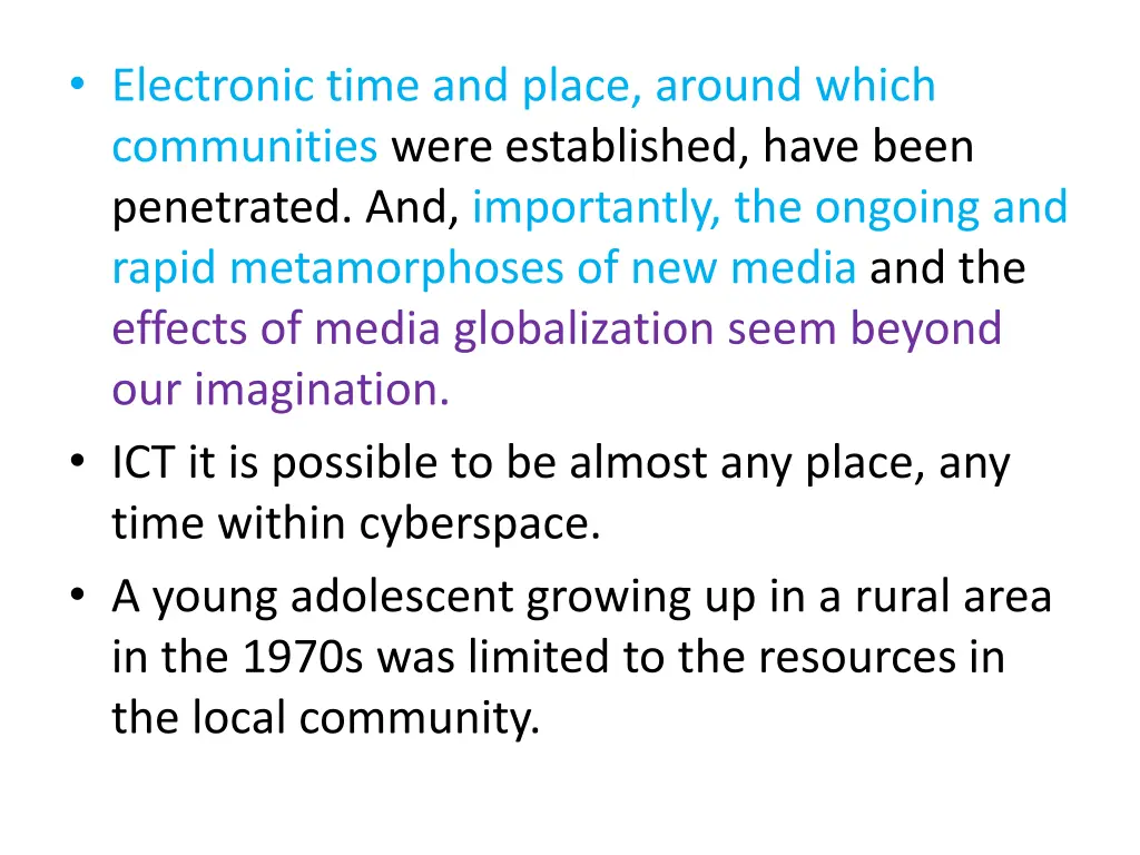 electronic time and place around which