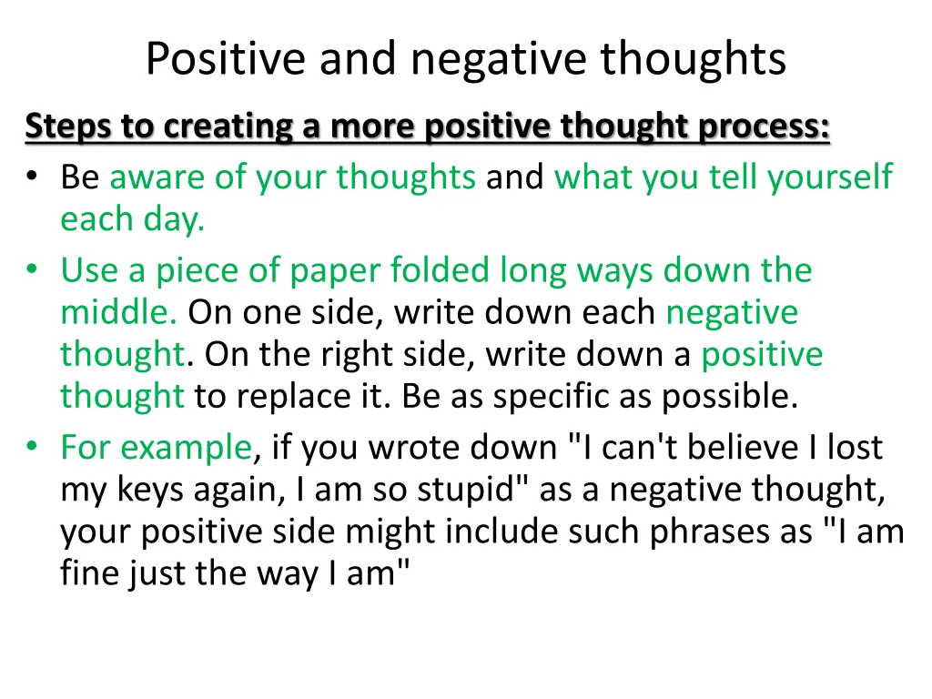 positive and negative thoughts 1