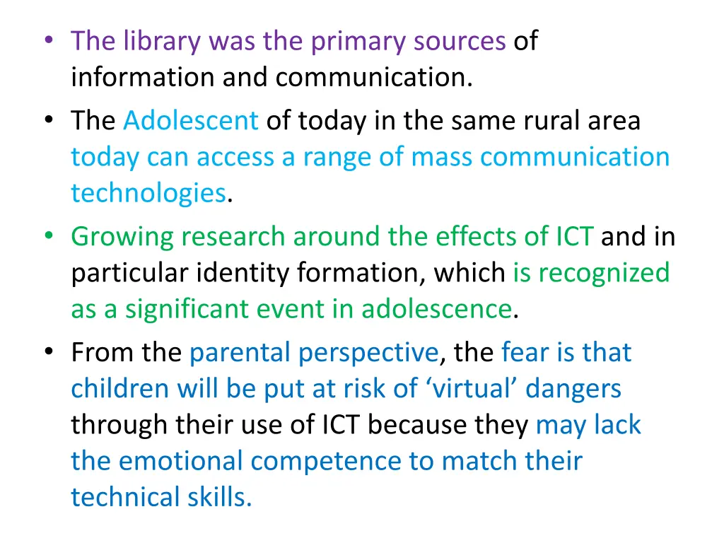 the library was the primary sources