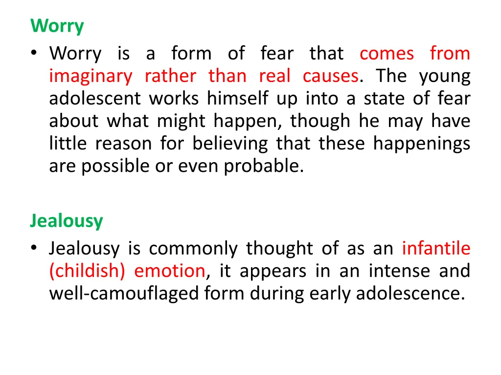 worry worry is a form of fear that comes from