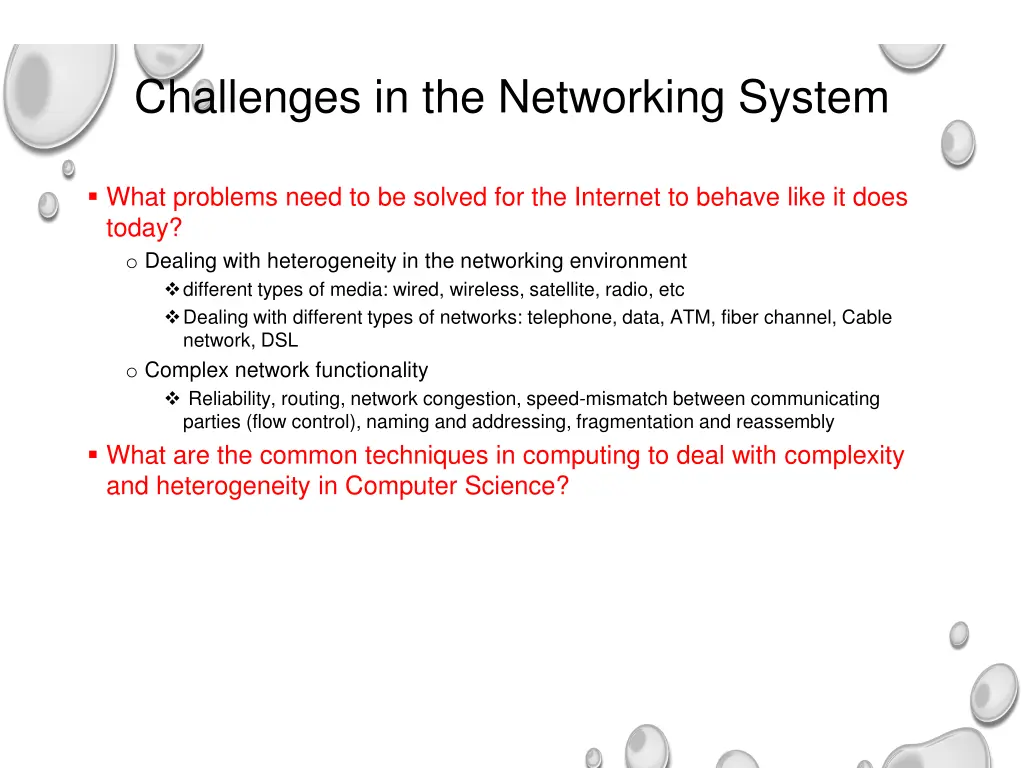 challenges in the networking system