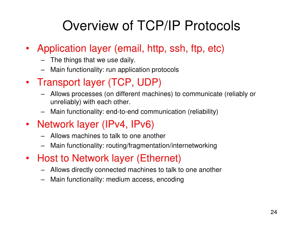 overview of tcp ip protocols