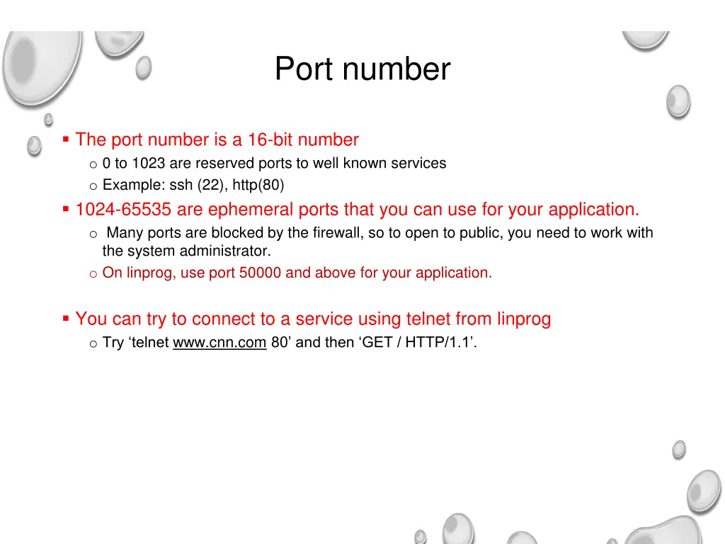 port number