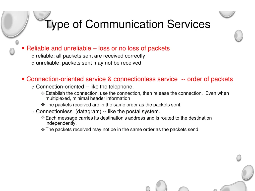 type of communication services