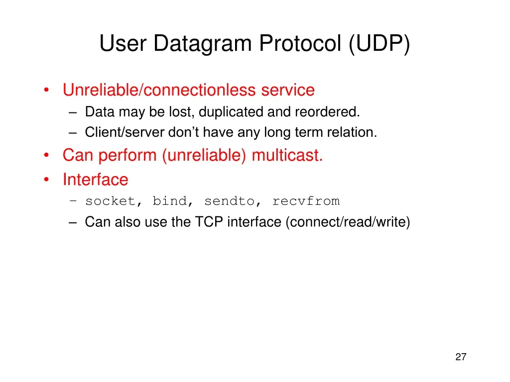 user datagram protocol udp