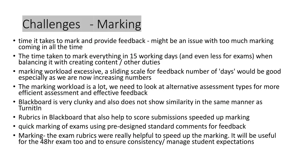 challenges marking