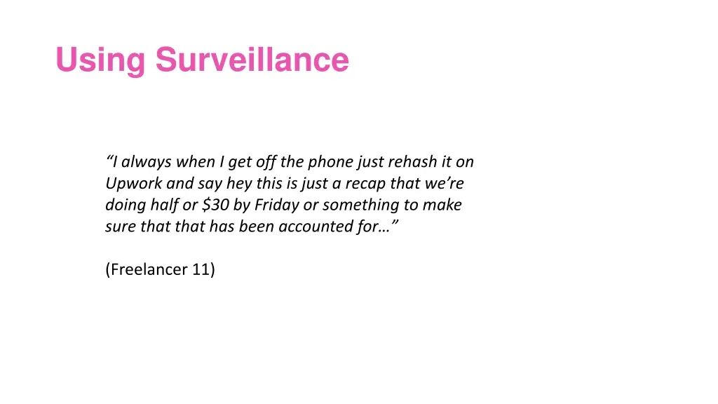 using surveillance