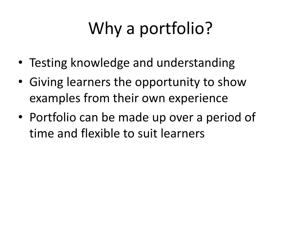 why a portfolio
