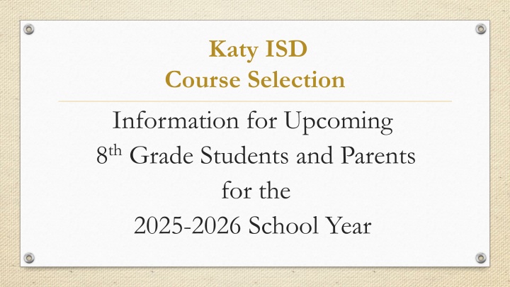 katy isd course selection information
