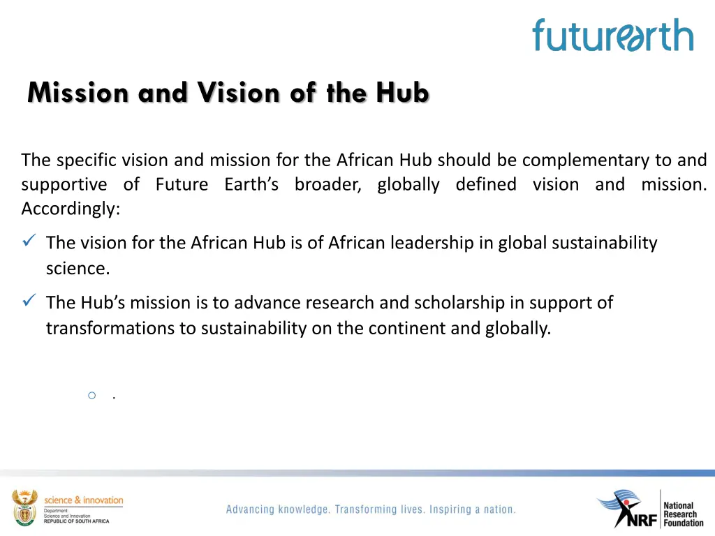 mission and vision of the hub