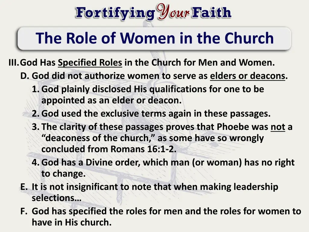 the role of women in the church 4
