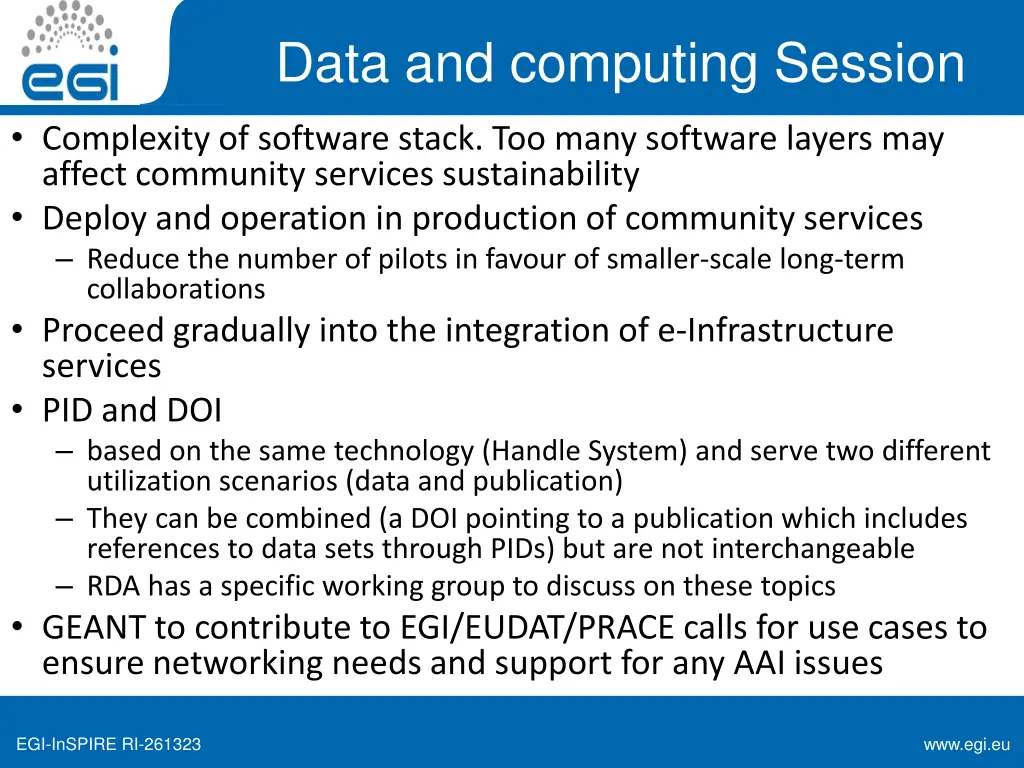 data and computing session