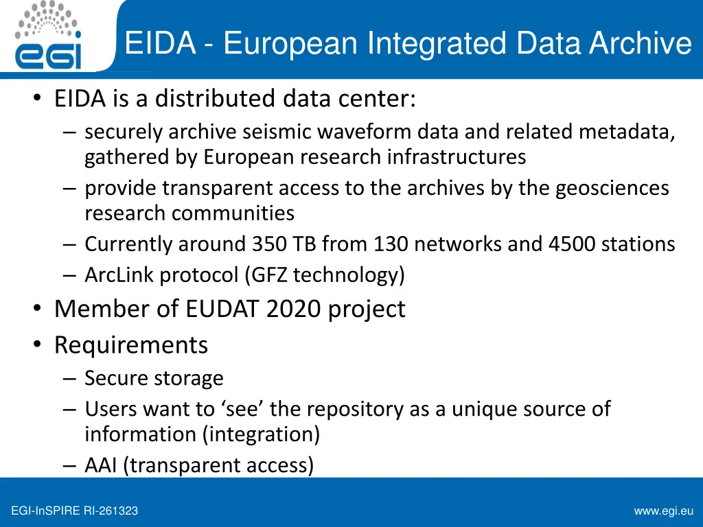 eida european integrated data archive