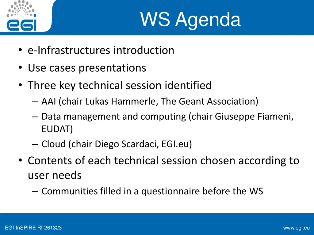 ws agenda