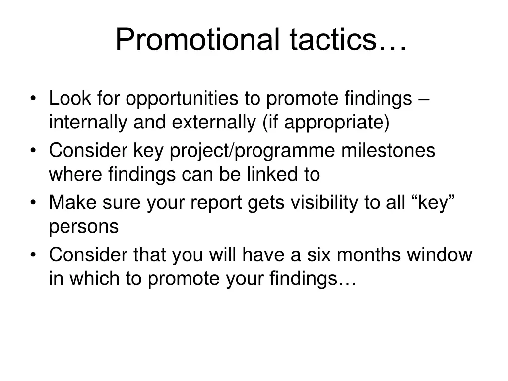 promotional tactics