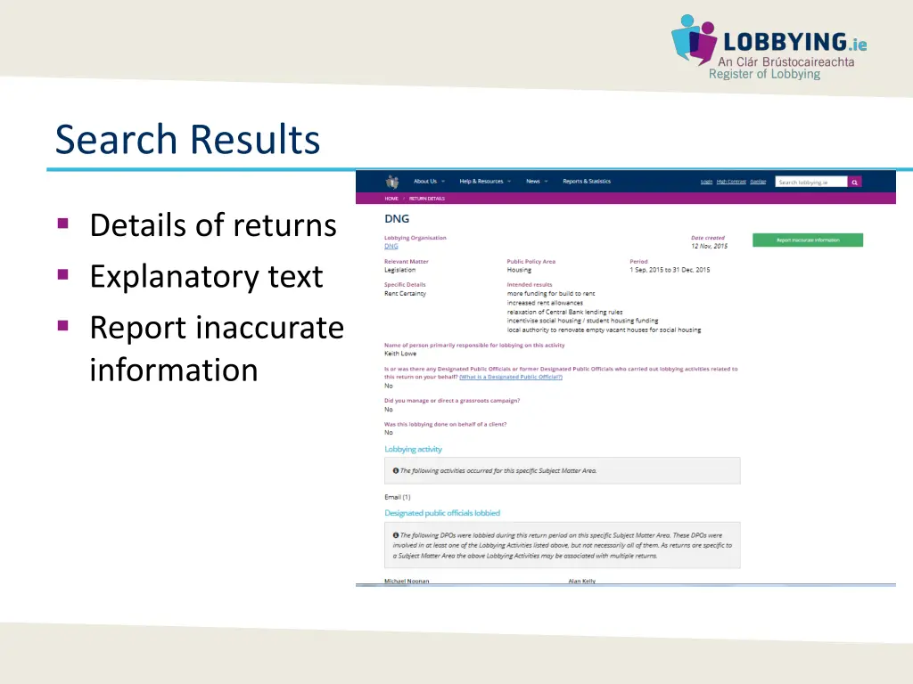 search results