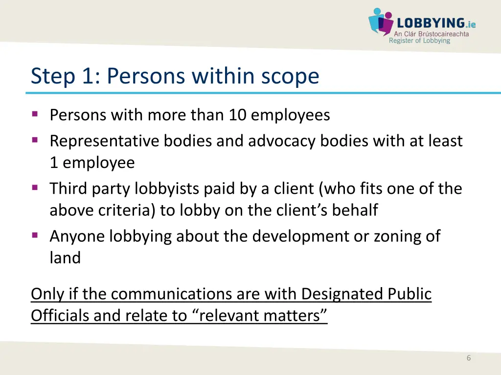 step 1 persons within scope