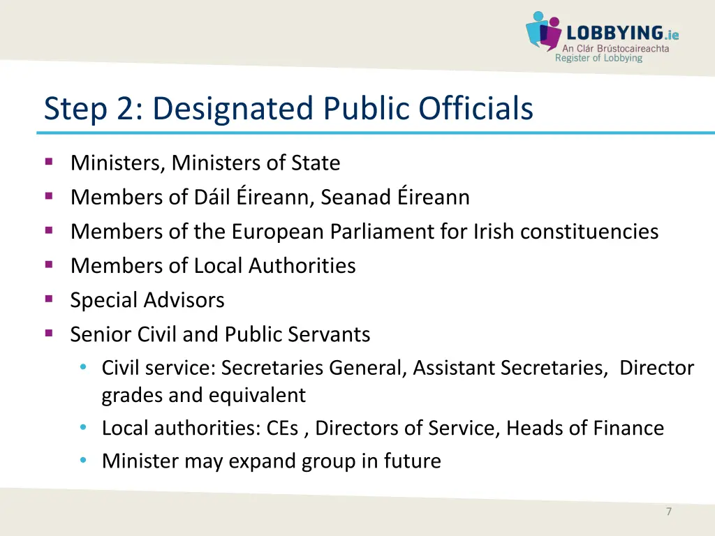step 2 designated public officials