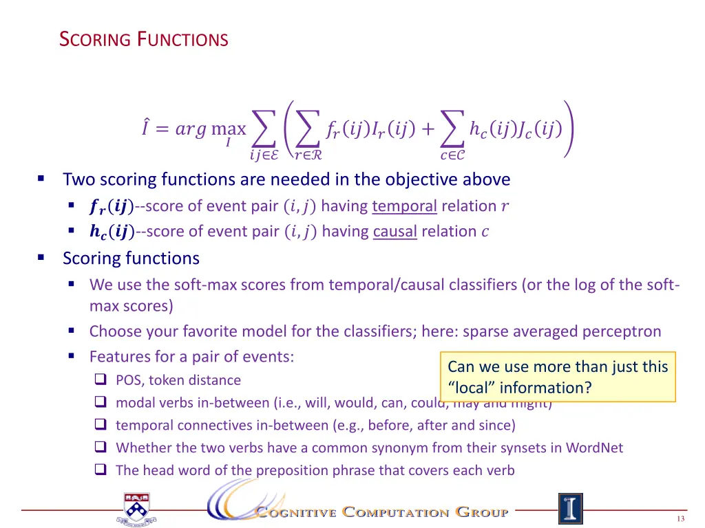 s coring f unctions