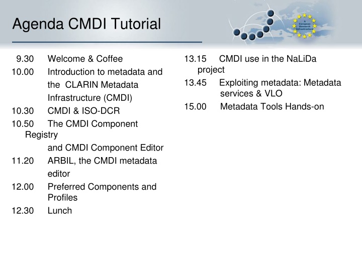agenda cmdi tutorial