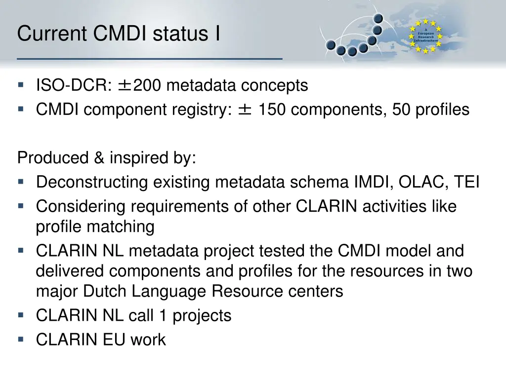 current cmdi status i