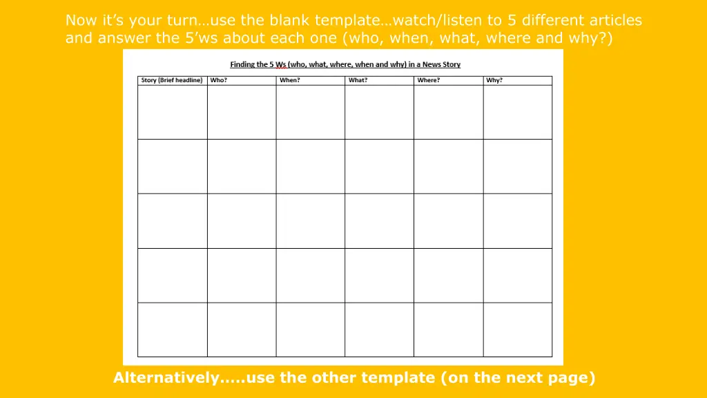 now it s your turn use the blank template watch