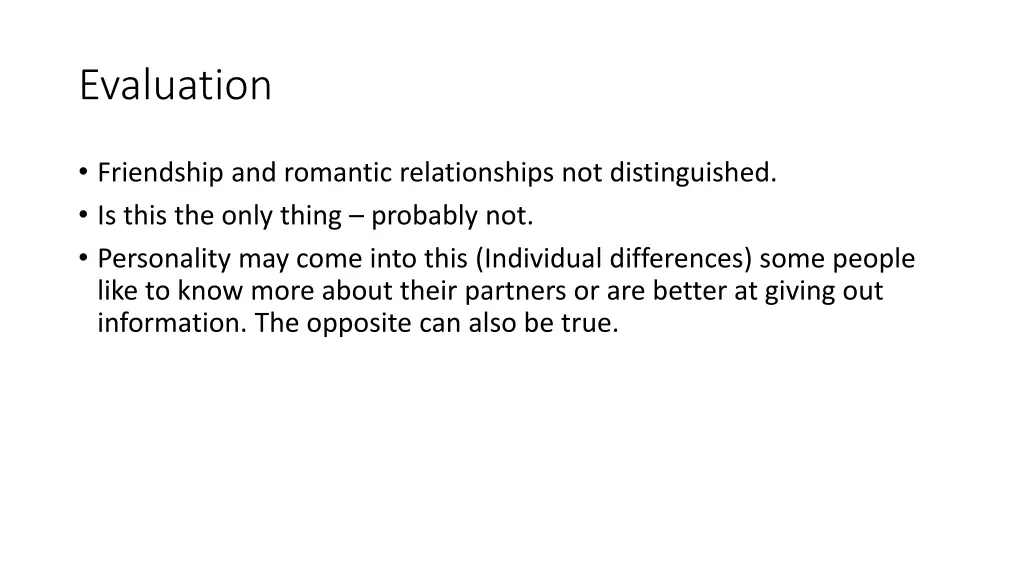 evaluation