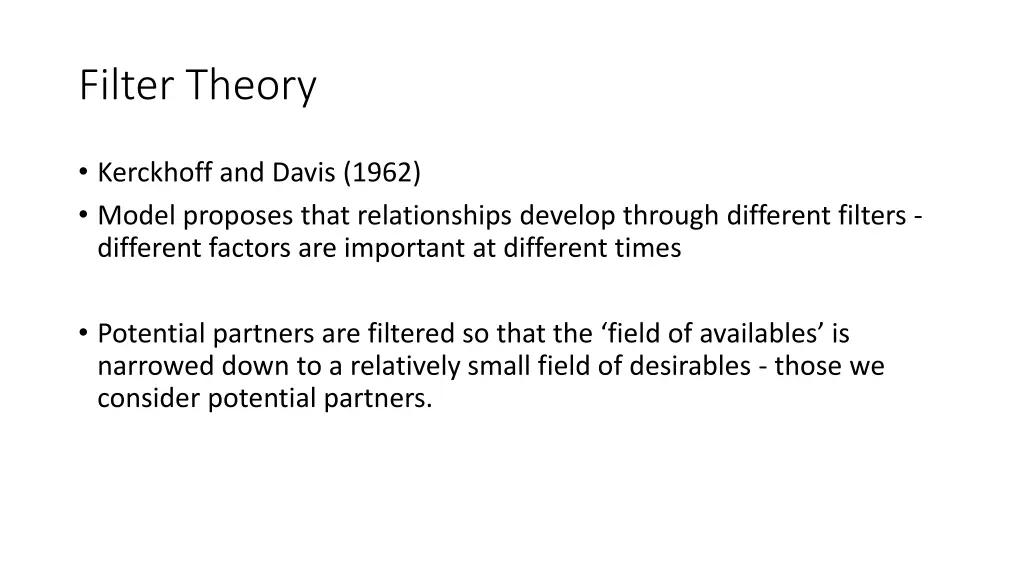 filter theory