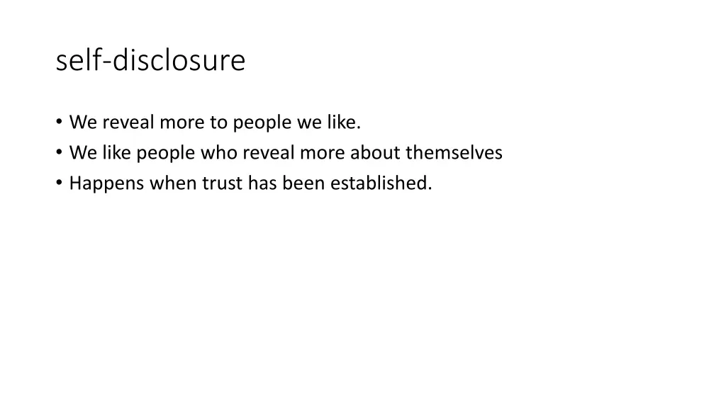 self disclosure