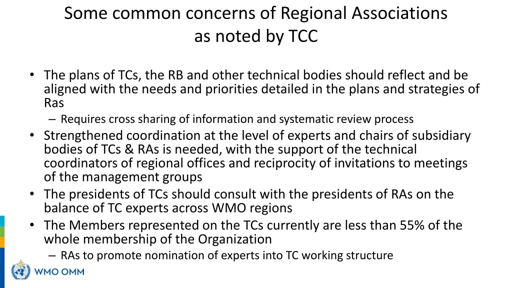 some common concerns of regional associations
