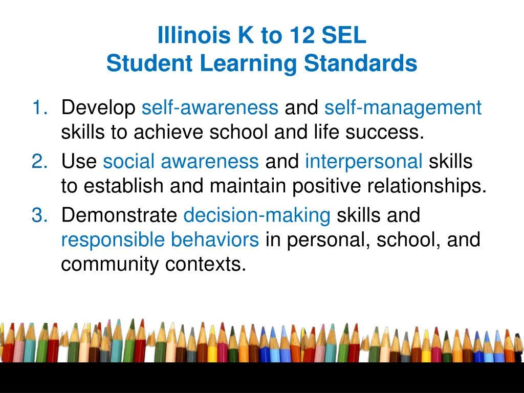illinois k to 12 sel student learning standards